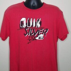 Quiksilver T Shirt Size Large Vintage Spellout Logo Boardriding Skateboarding